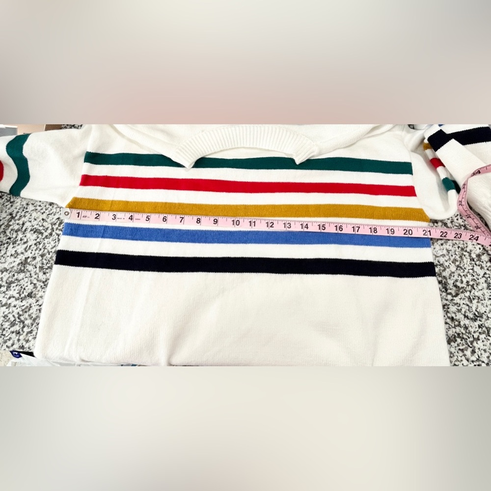 Nwot Solution White W/ Multi Colored Stripes Long… - image 7
